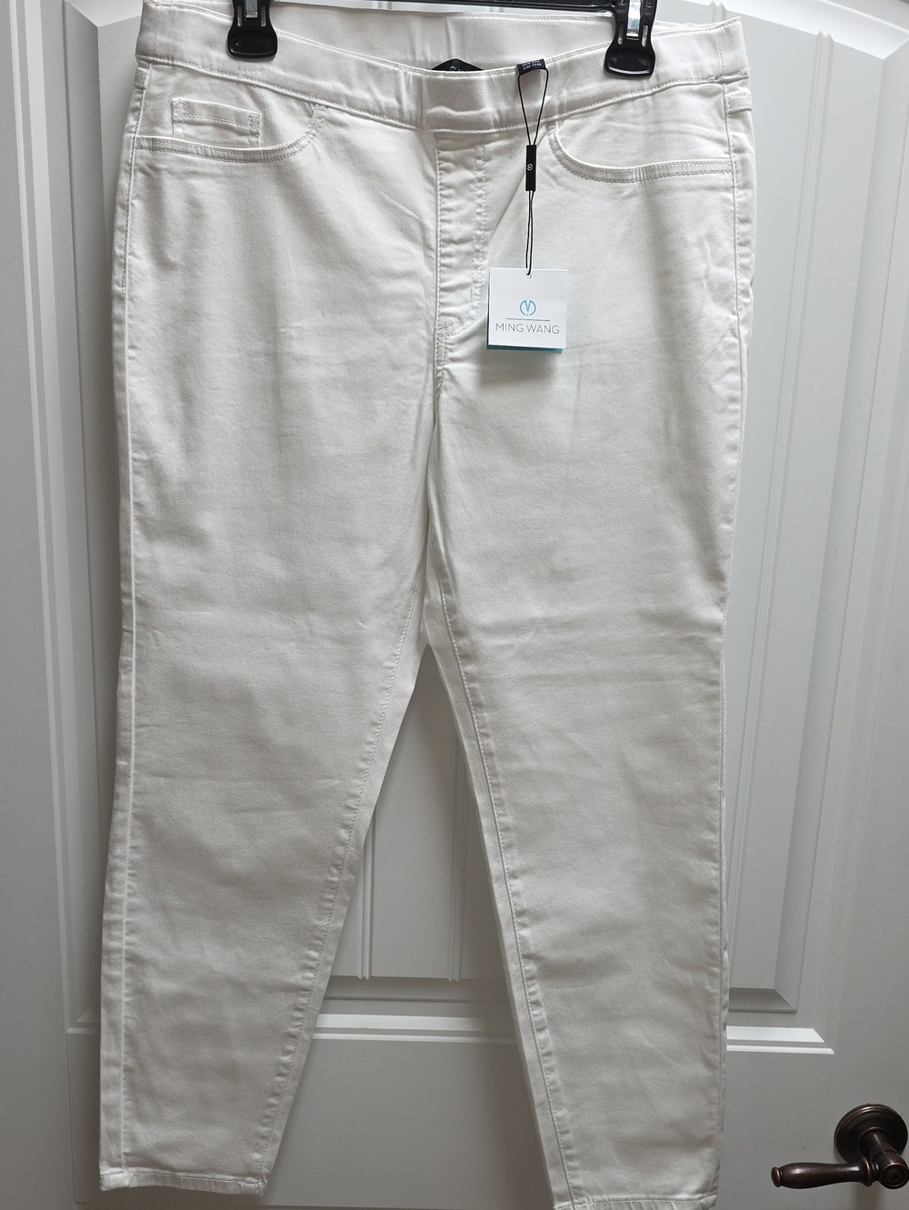NWT Ming Wang Women's White Skinny Stretch Jeans Size 14
